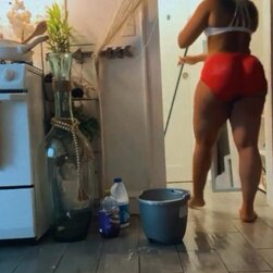 Big Buttlock Tia Hottie Caught Cleaning Floors in Booty Fuck