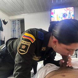 Colombian Police Cutie Exposed and Loving It