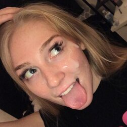 German Babe Takes A Messy Facial Like A Champ