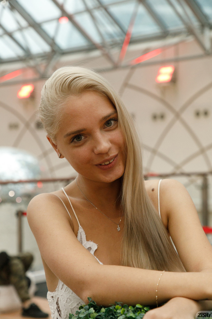 Katya Nesterova Flashes Lacy Black Panties in Blonde Public Show Katya Nesterova Flashes Lacy Black Panties in Blonde Public Show