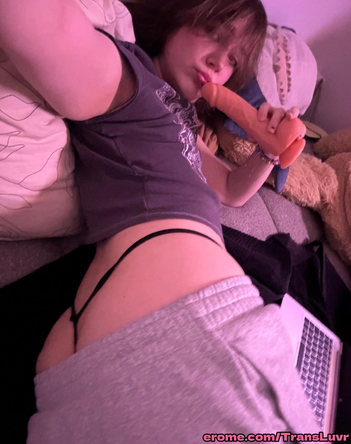Plush Femboy Takes a Giant Fake Cock Up His Tight Hole 36