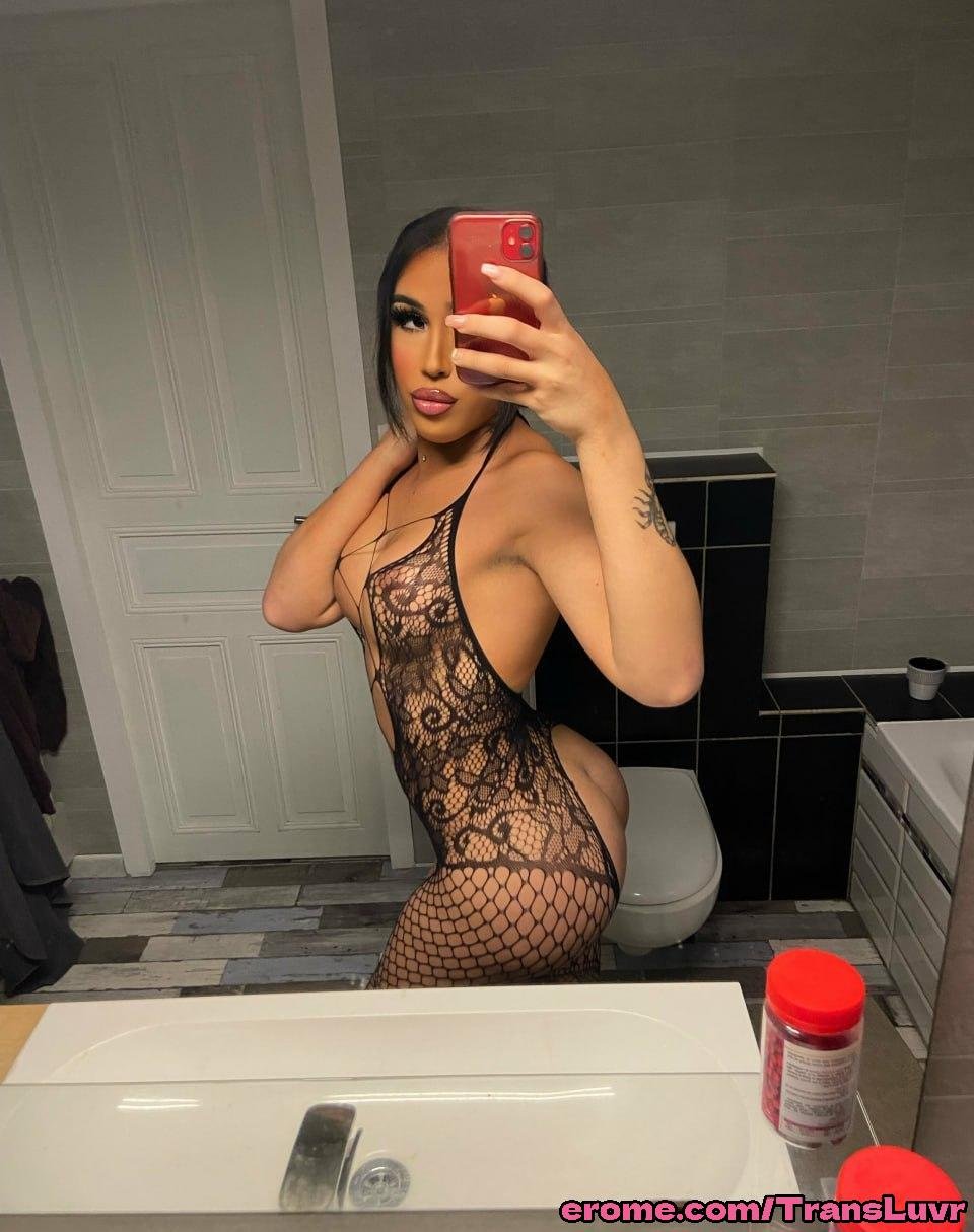 Thick Latina Trans Babe Takes a BBC Deep in Doggy 26