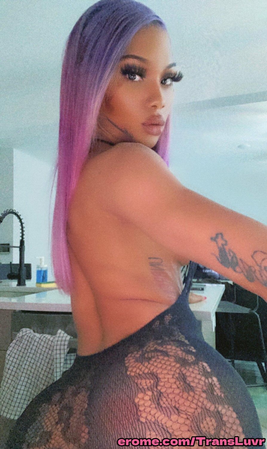 Grande Ás Ébano Tatted Trans [Femboy, Ts, Tgirl, Shemale, Tranny, Trap] 10