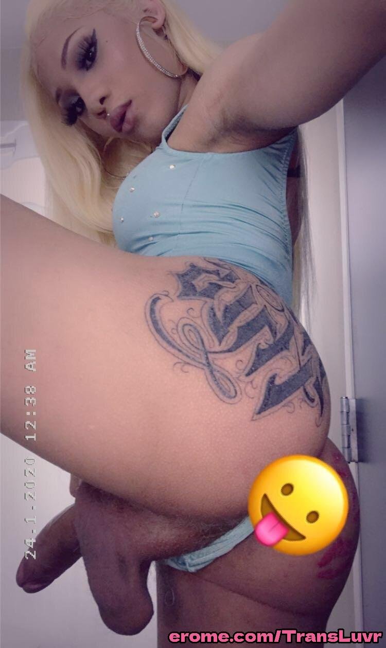 Grande Ás Ébano Tatted Trans [Femboy, Ts, Tgirl, Shemale, Tranny, Trap] 16