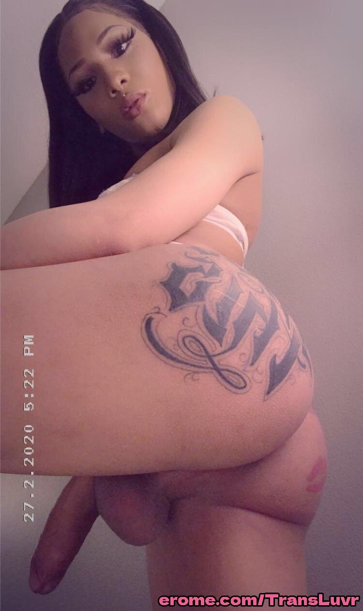 Grande Ás Ébano Tatted Trans [Femboy, Ts, Tgirl, Shemale, Tranny, Trap] 20