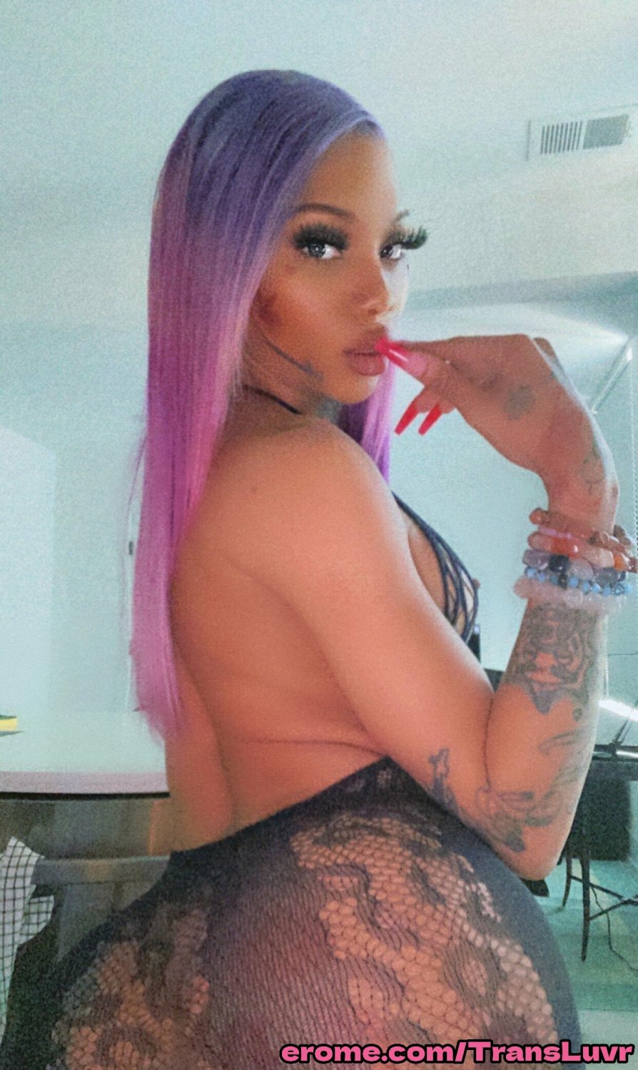 Grande Ás Ébano Tatted Trans [Femboy, Ts, Tgirl, Shemale, Tranny, Trap] 61