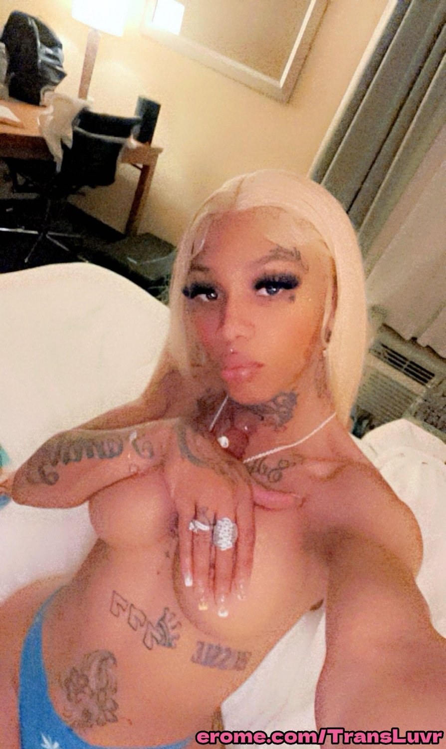 Grande Ás Ébano Tatted Trans [Femboy, Ts, Tgirl, Shemale, Tranny, Trap] 71