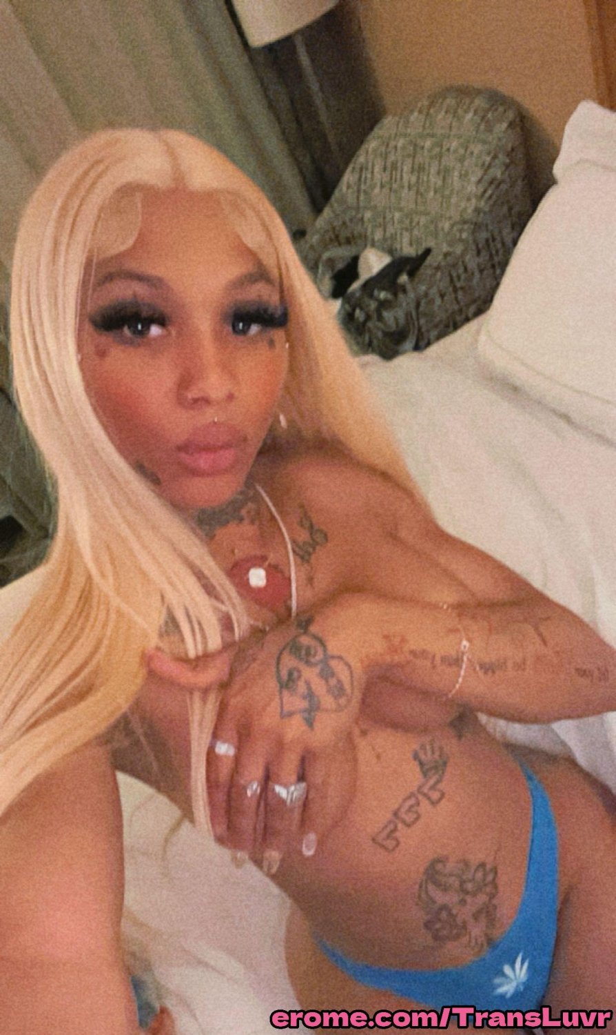 Grande Ás Ébano Tatted Trans [Femboy, Ts, Tgirl, Shemale, Tranny, Trap] 77