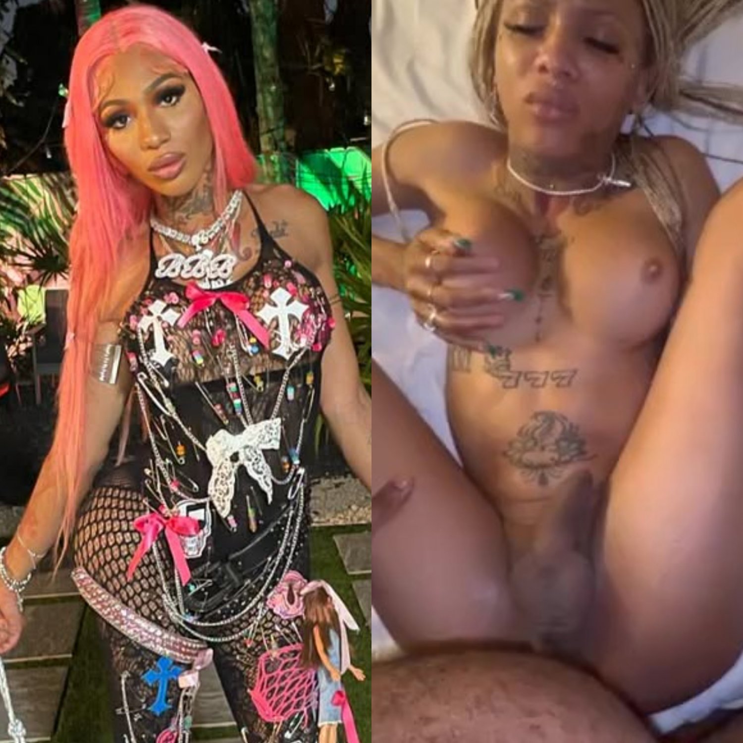 Grande Ás Ébano Tatted Trans [Femboy, Ts, Tgirl, Shemale, Tranny, Trap] 81
