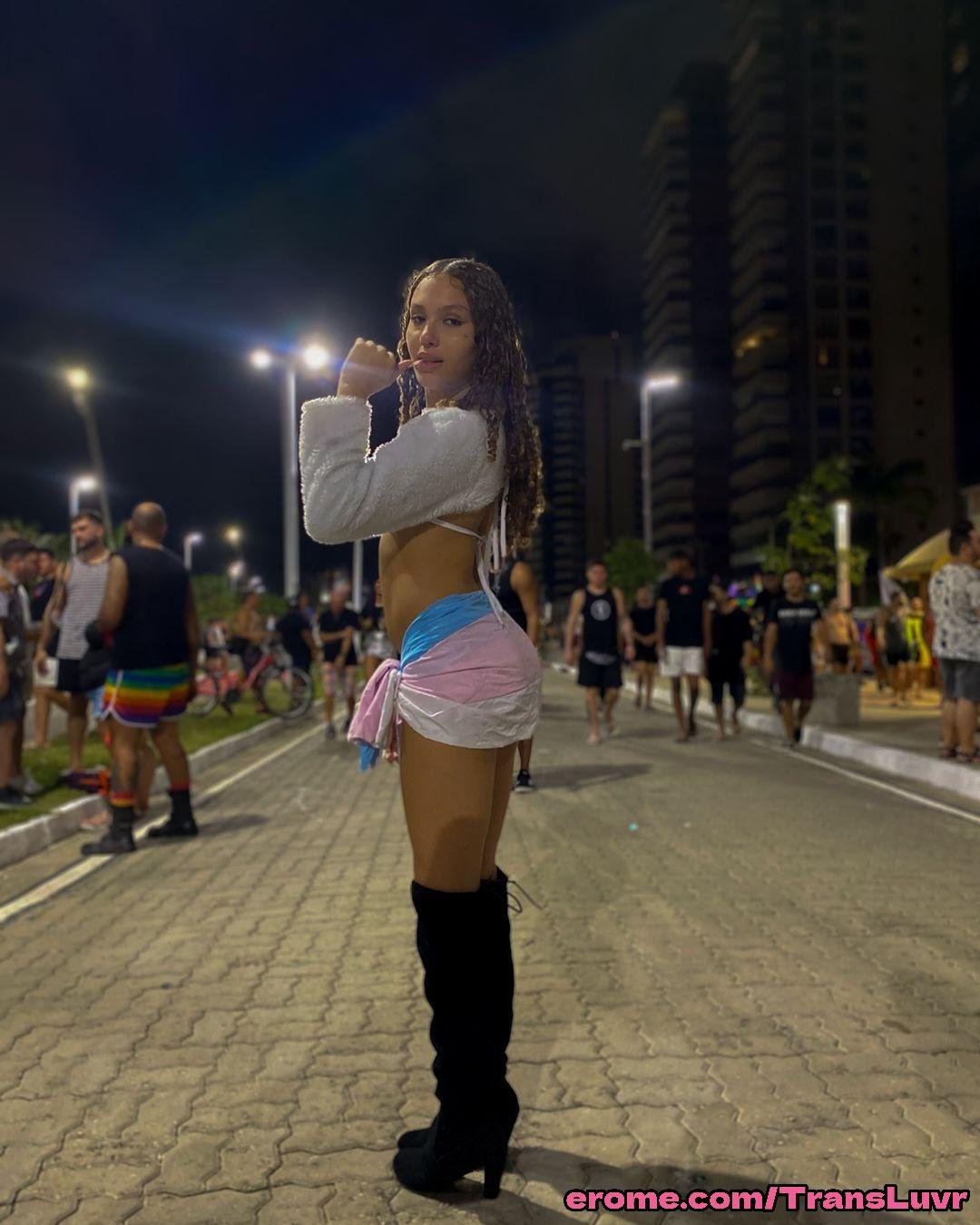 Perky Tits Trans Latina Teen Loves Her Purple Fake Penis - Femboy, Shemale, Tranny, Trap, Blowjob, Doggy 16