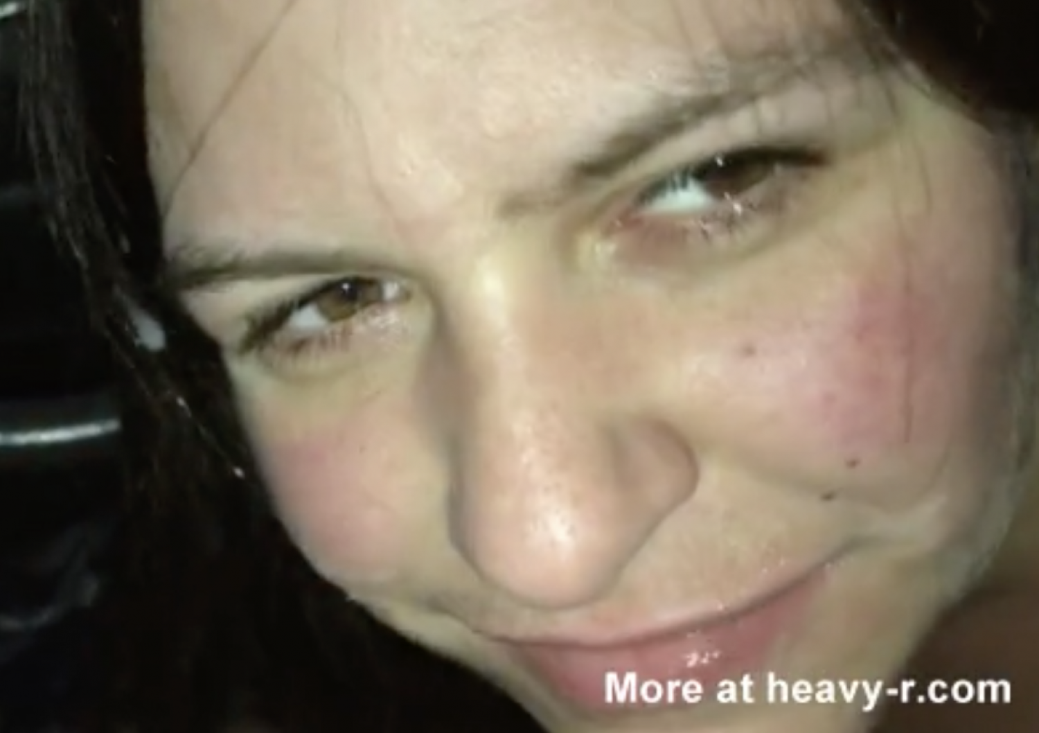 Huge Facial for Married Brunette Caught Cheating in His Car 2