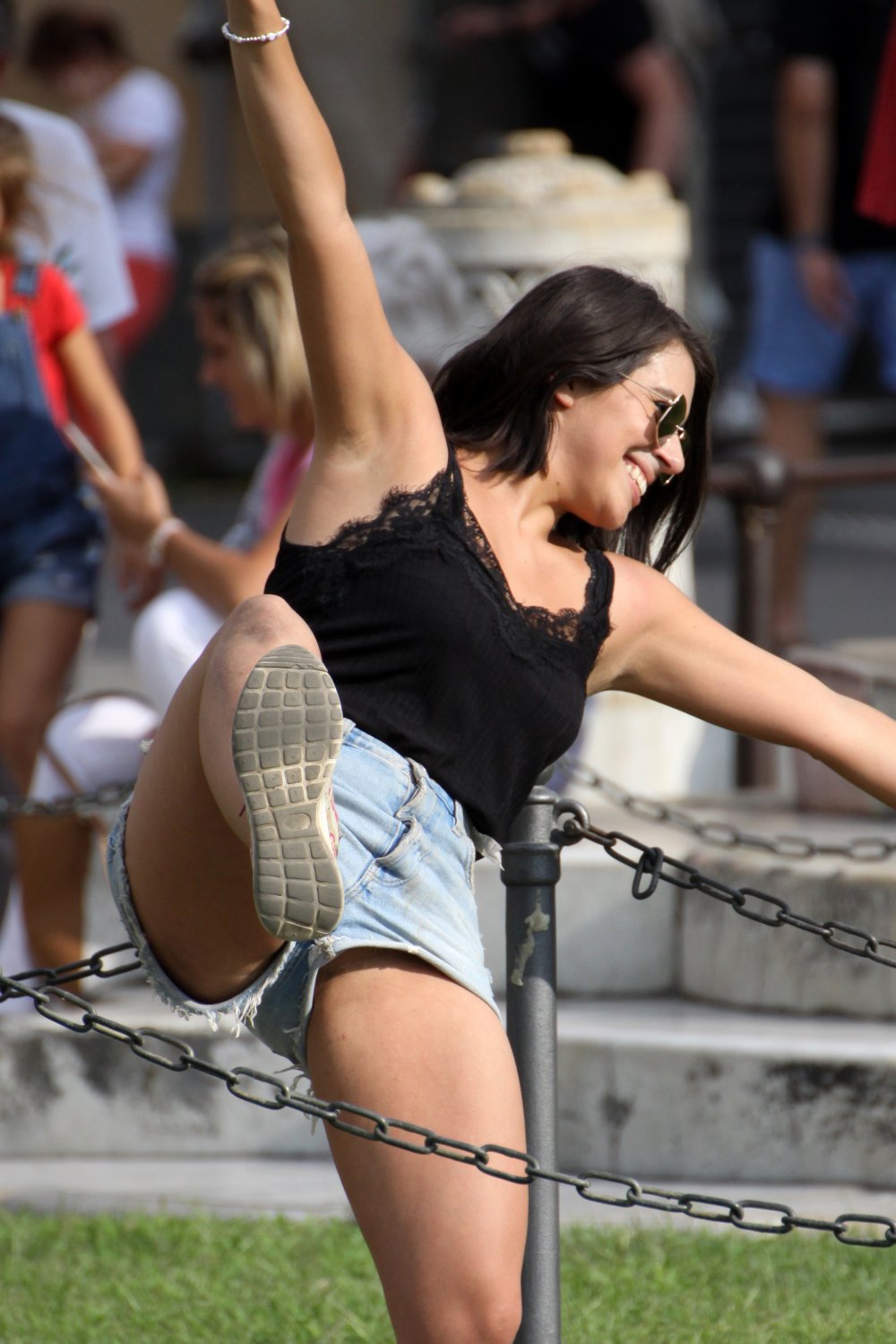 Shorts Slipping Fun in Famous Public Places 11