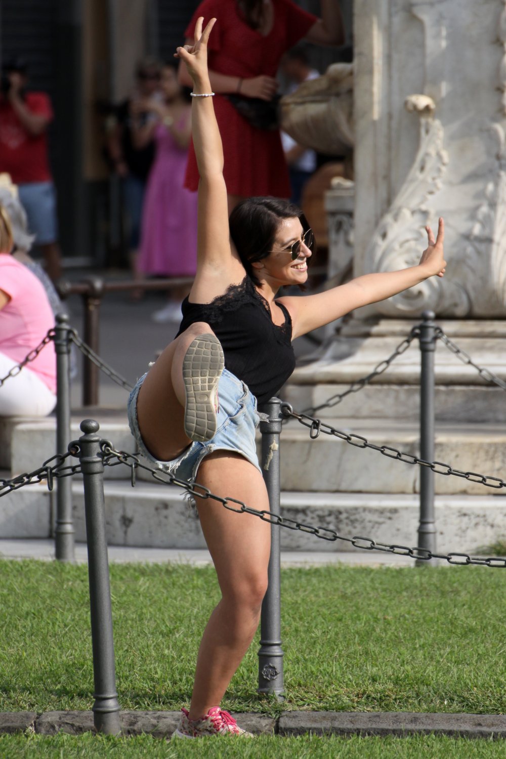 Shorts Slipping Fun in Famous Public Places 12