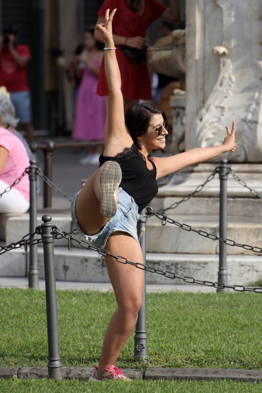 Shorts Slipping Fun in Famous Public Places 15