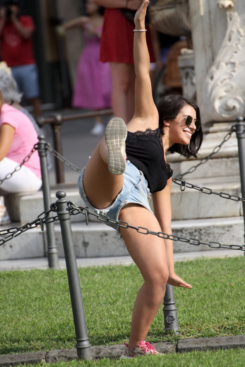 Shorts Slipping Fun in Famous Public Places 20
