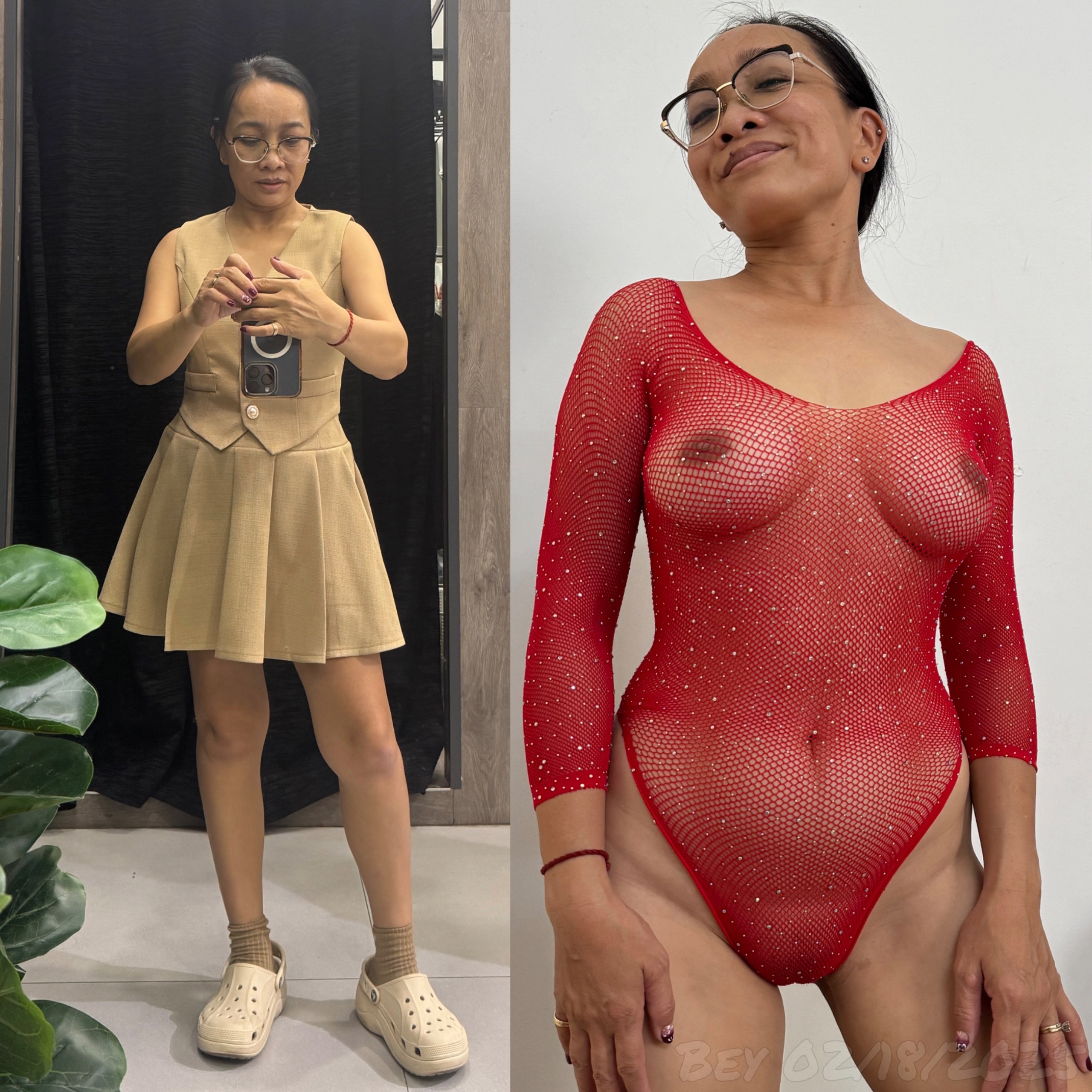 vestita-svestita on-off Milf asiatica 1