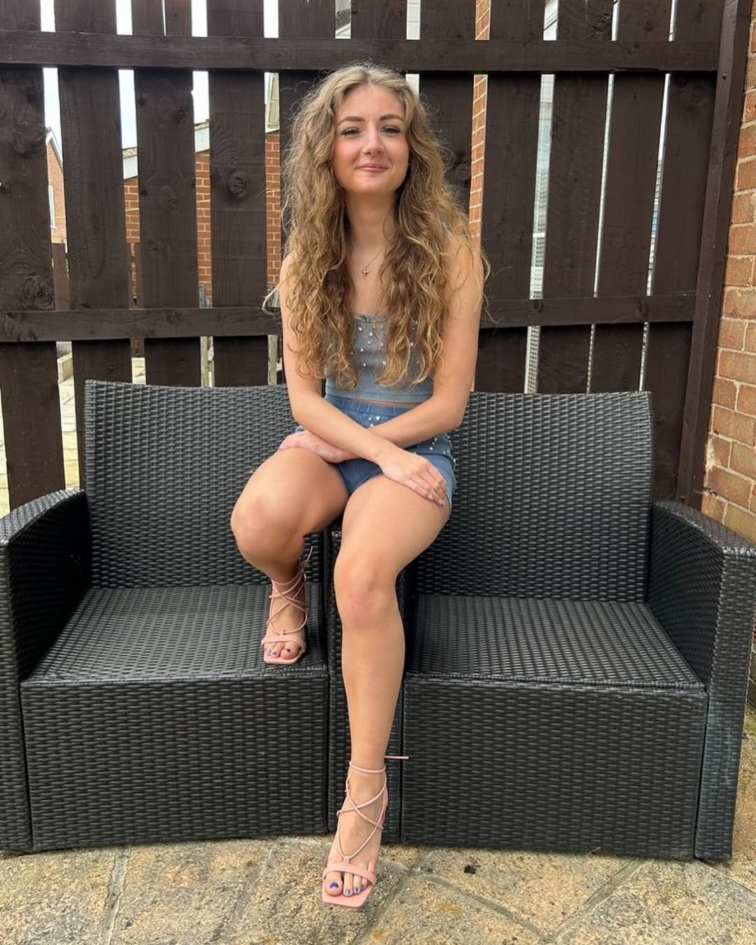 Hot Girl Abbie Strutting In Pink High Heels 4