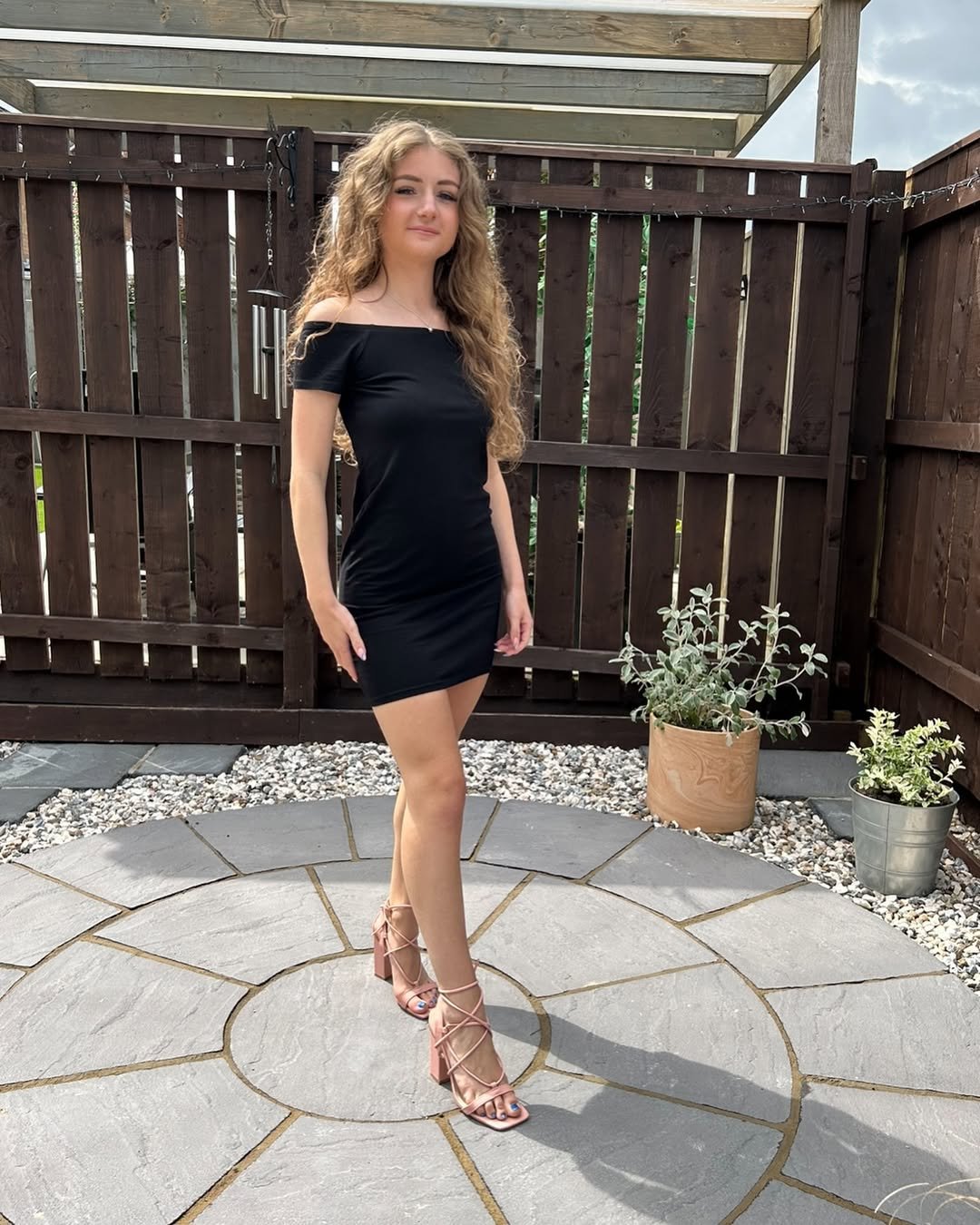 Hot Girl Abbie Strutting In Pink High Heels 7