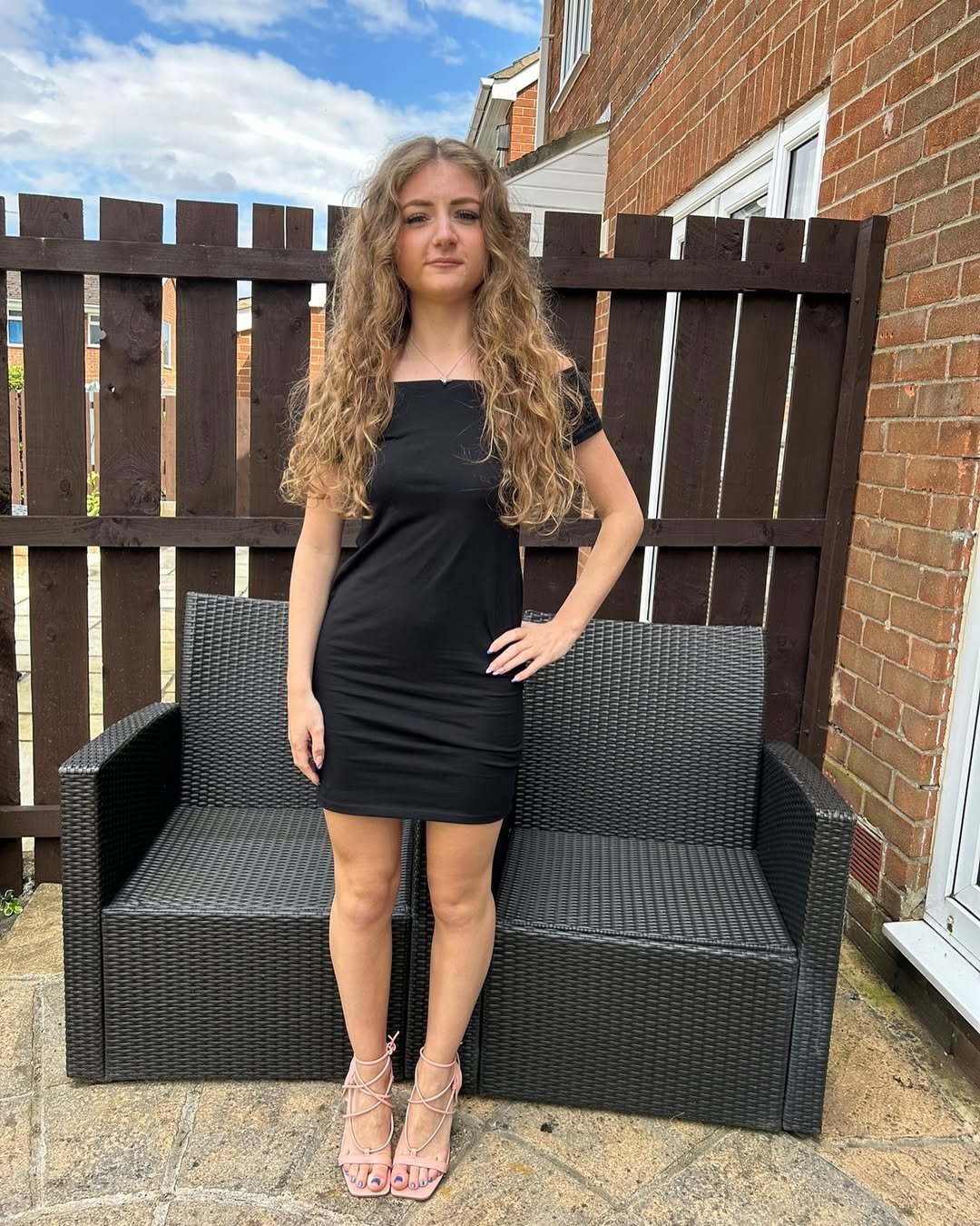 Hot Girl Abbie Strutting In Pink High Heels 17