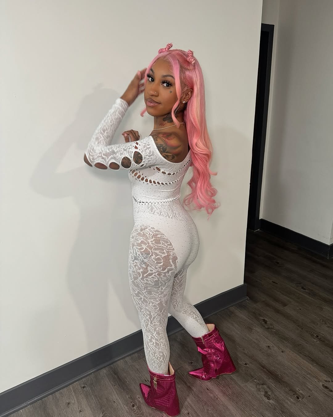 Thots de cheveux roses 96