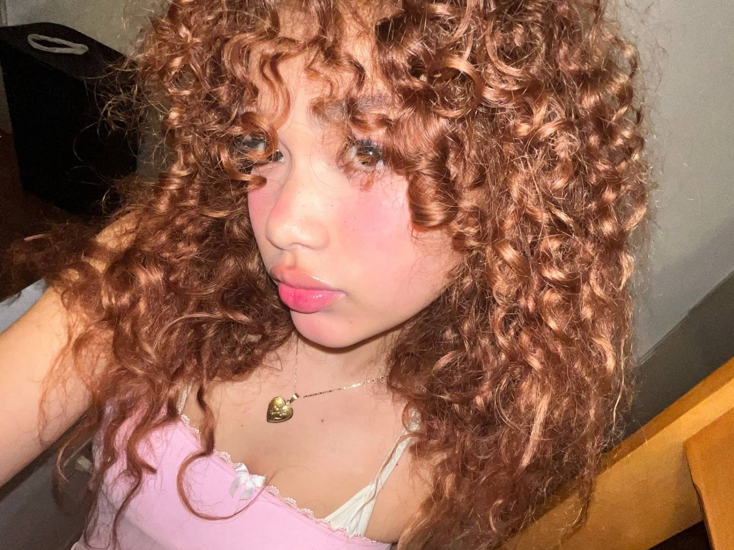 Naughty Asian Redhead Showing Off That Tight Curly Hair and Body 6