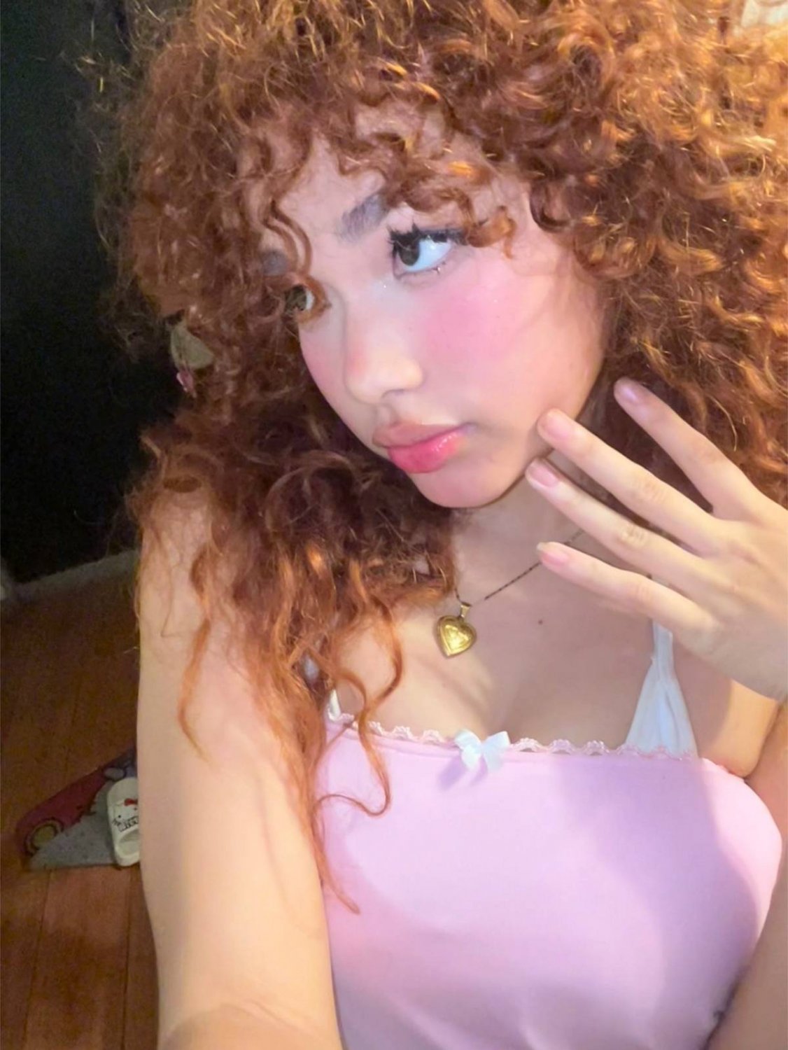 Naughty Asian Redhead Showing Off That Tight Curly Hair and Body 8