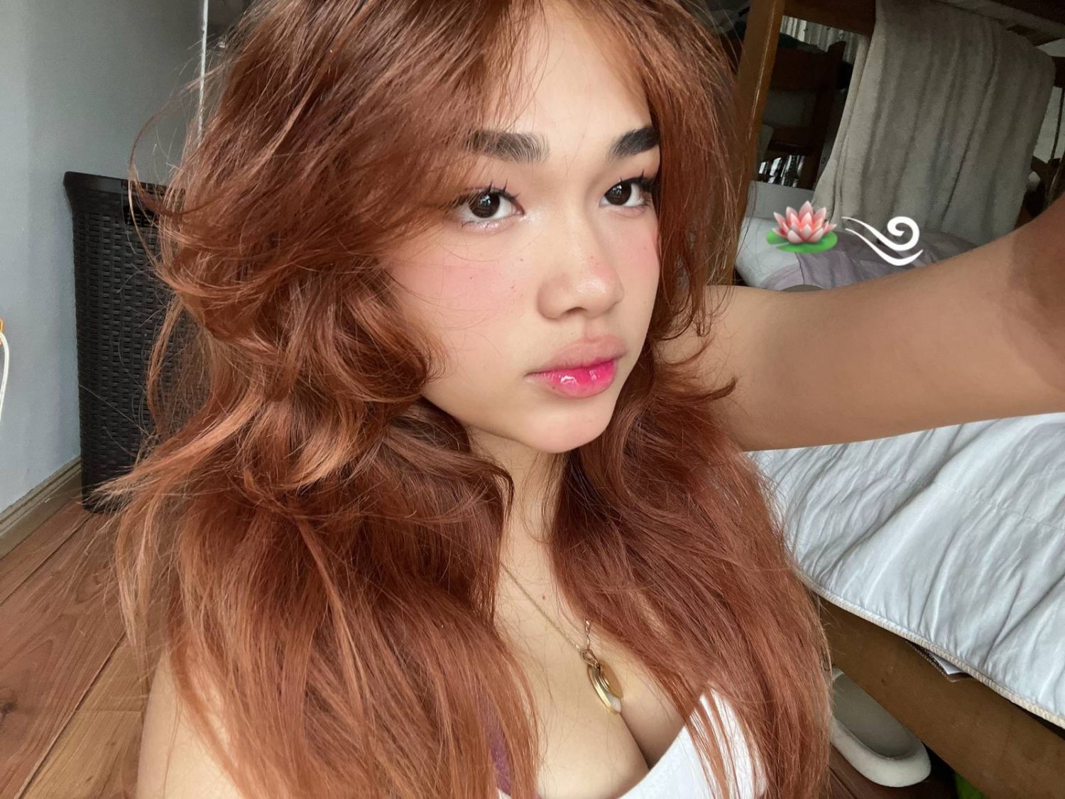 Naughty Asian Redhead Showing Off That Tight Curly Hair and Body 11