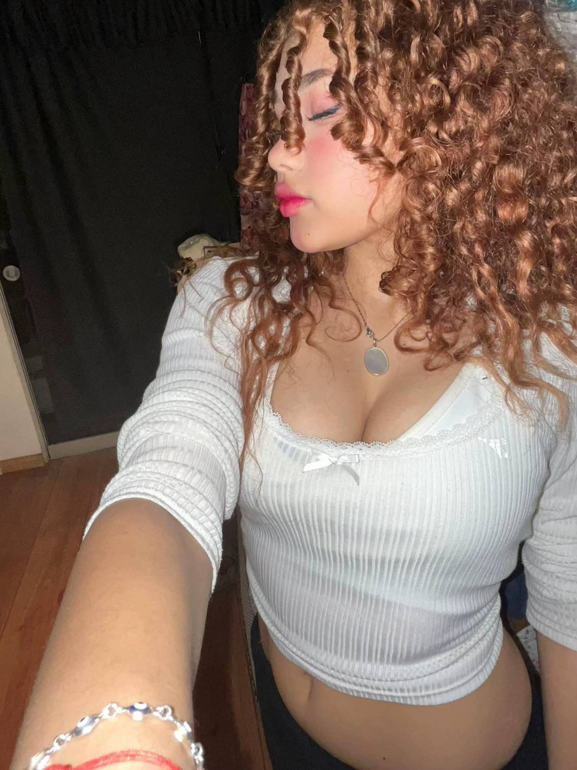 Naughty Asian Redhead Showing Off That Tight Curly Hair and Body 12