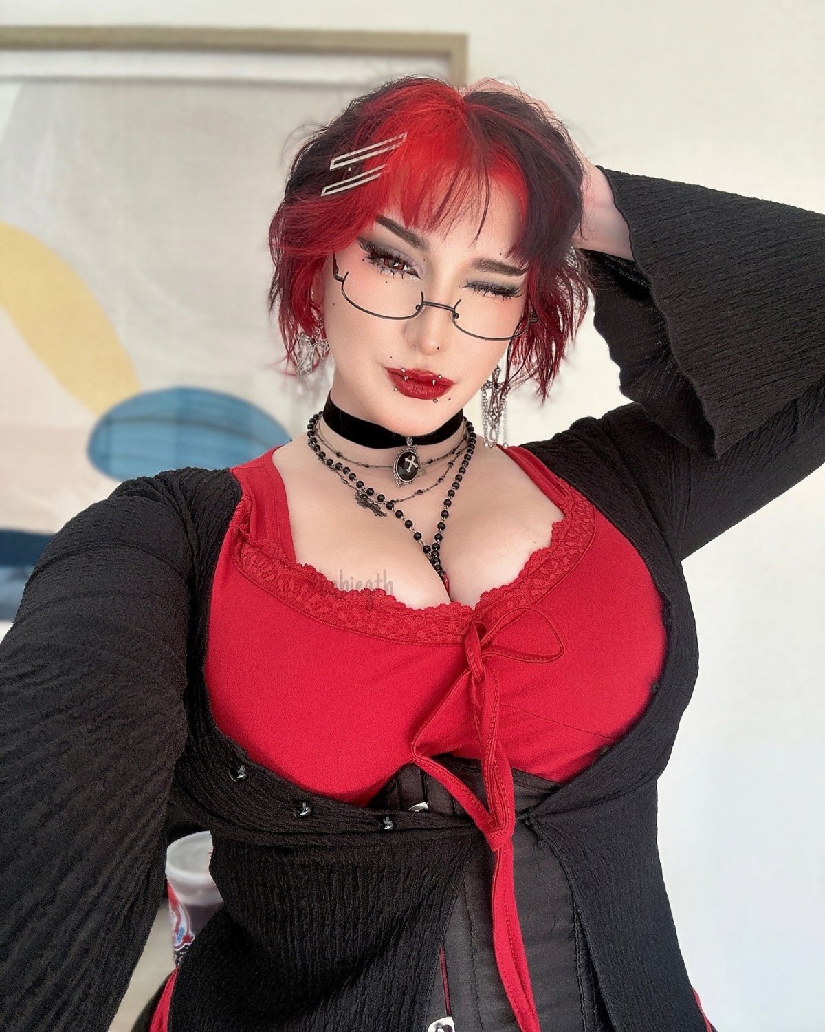 Goth Big Tit Cosplay Whore Begging for Cum 4