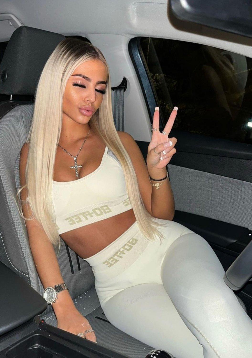 Blond Scottish Chav Whore Spreads for Both Holes 24