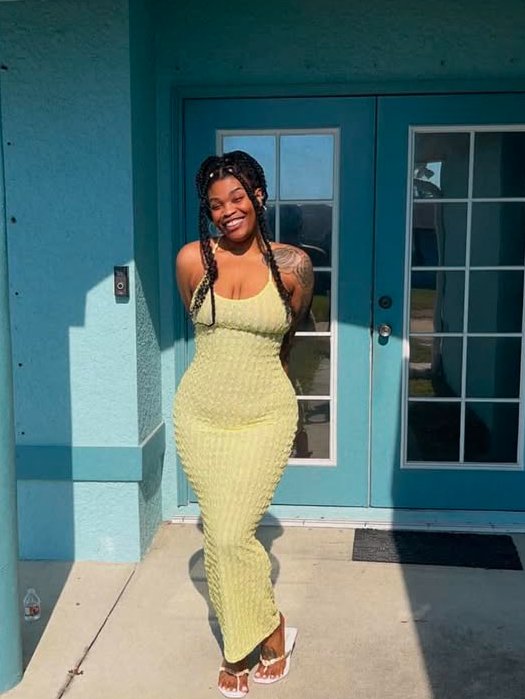 Ebony Temptress Teasing In A Tight Dress 4