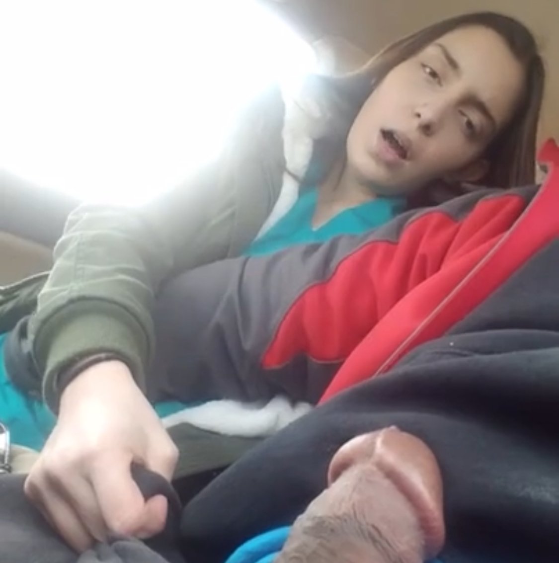 Crazy Bimbo With A Dumb Face Slurps Cock In A Car Like A Pro 1