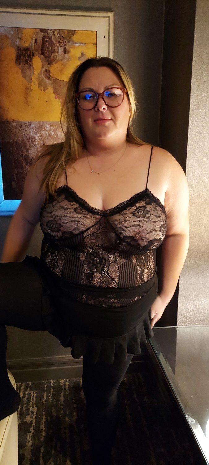 Married BBW Neighbor Poses In Sexy Black Lingerie 36