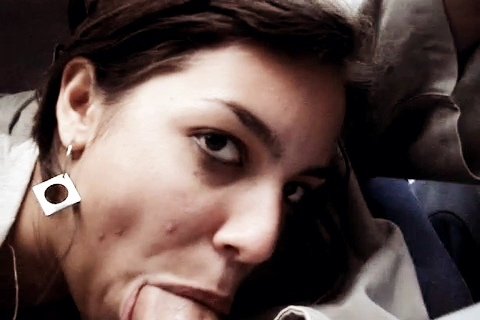 Slutty Babe Giving a Deepthroat Blowjob in the Car With a Naughty Smile 1