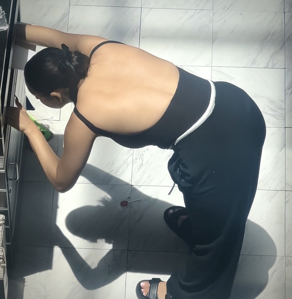 Busty Latina Mall Worker Flashes Her Massive Cleavage In Public 6