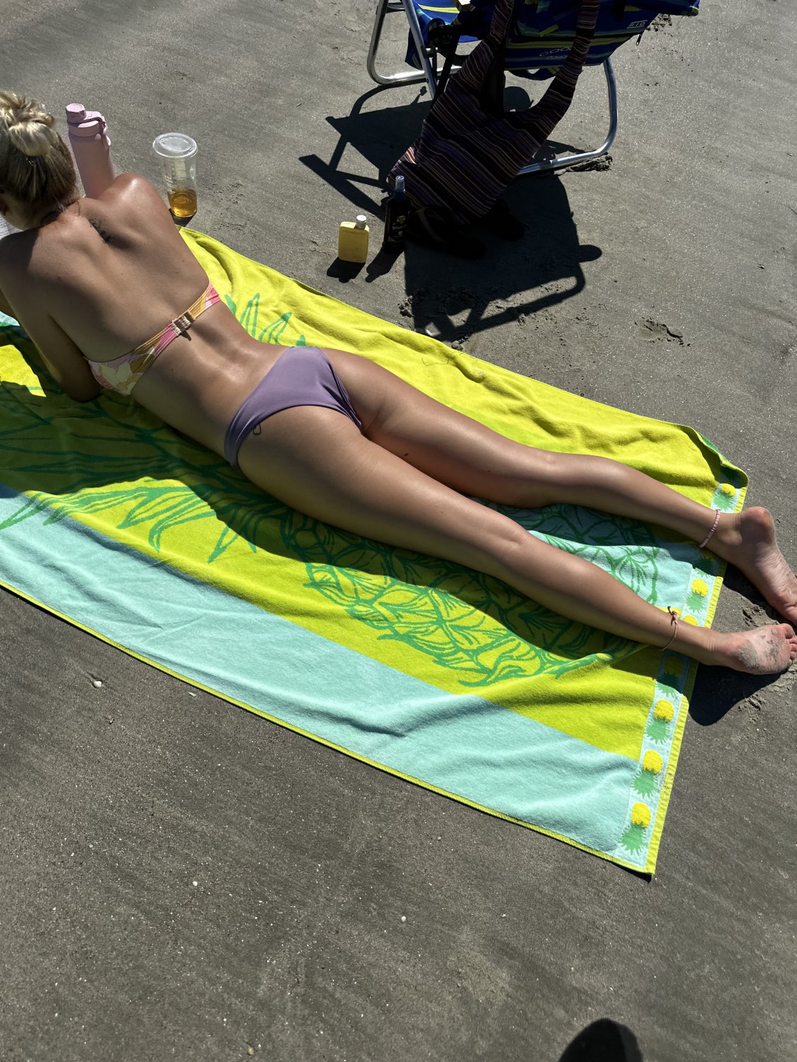 Blond Beach Babe Showing Off Tight Body In Tiny Bikini 9
