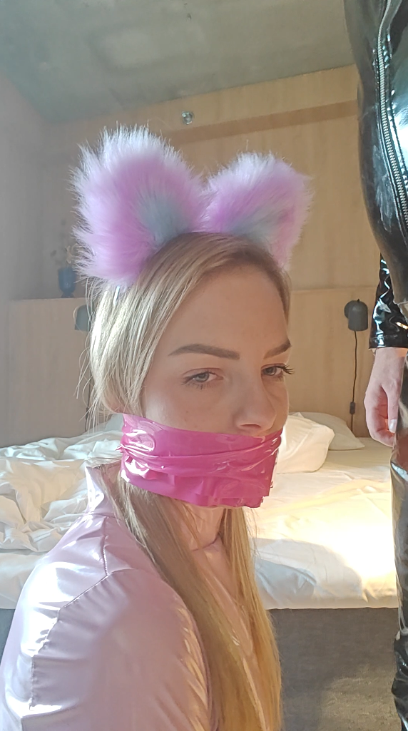 Sexy Girl in Pink PVC Catsuit Gets Rough BDSM Treatment 2