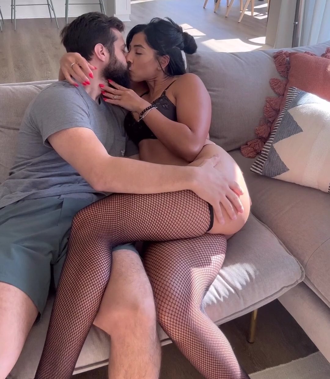 Wife Hottie Fucked in Lush Black Lingerie and Heels in Anal 2