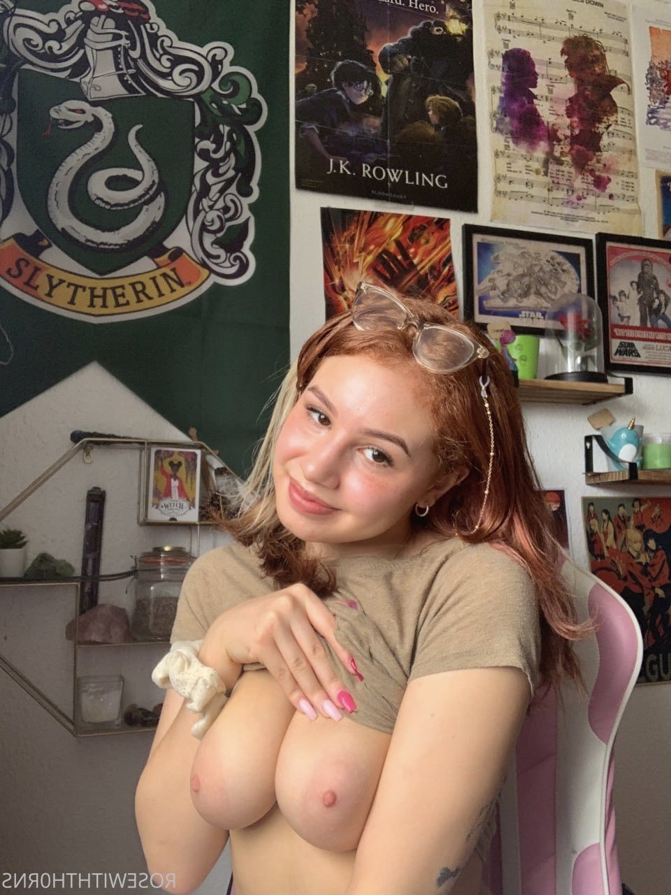 Redhead in Lingerie Snaps a Sultry Shot 26