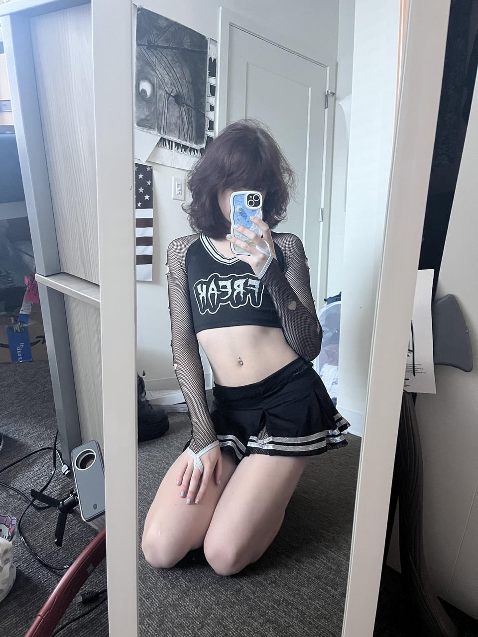 Femboy Kitty in Fishnet and Flirty Selfie Style 45