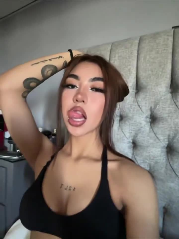 Cute Latina Teases with Experimental Tongue in Sultry Masturbation 7