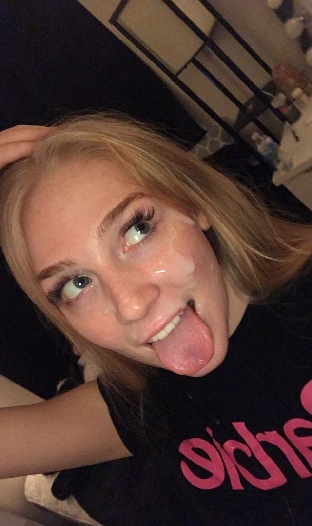 German Babe Takes A Messy Facial Like A Champ 1