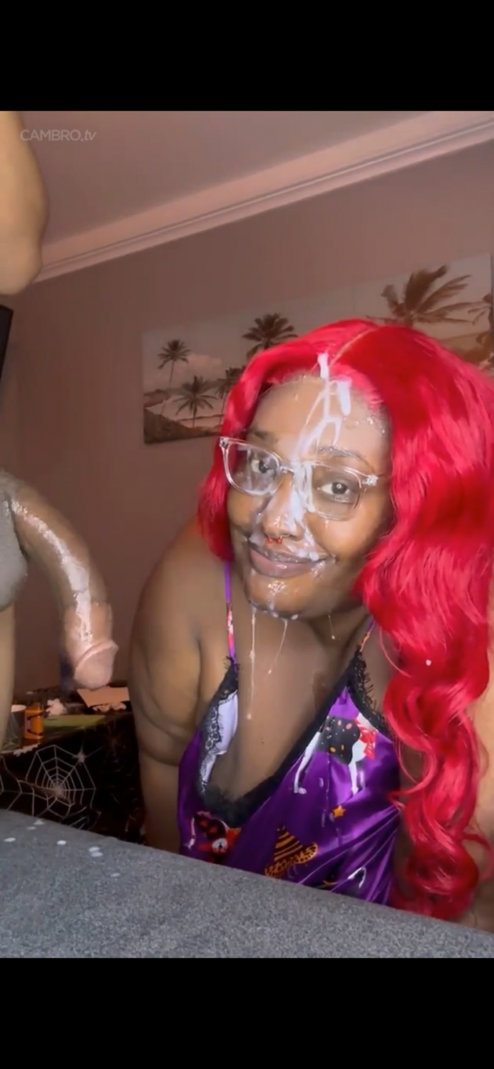 Thick BBW Gagged, Throatfucked, and Sperm-Painted 2