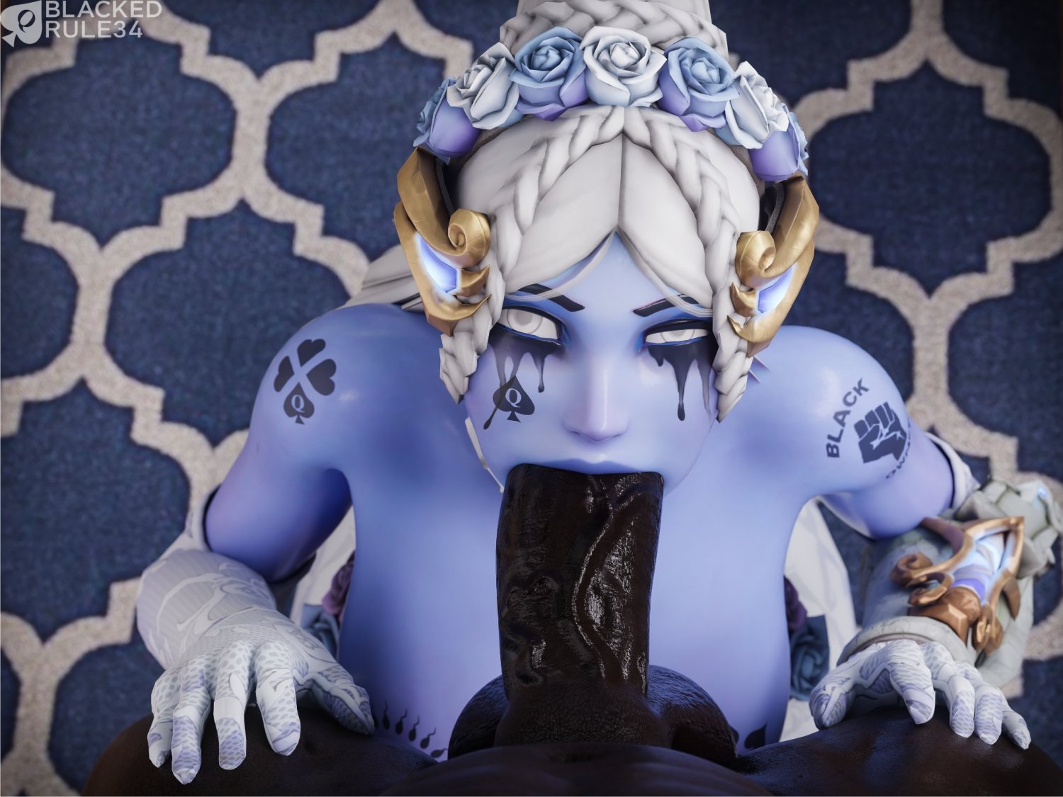 Widowmaker Worships Huge BBC in Stunning 3D Animated Hentai 42