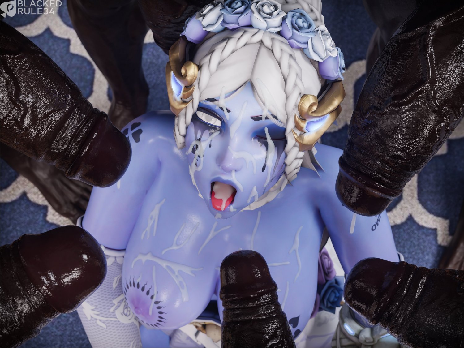 Widowmaker Worships Huge BBC in Stunning 3D Animated Hentai 49