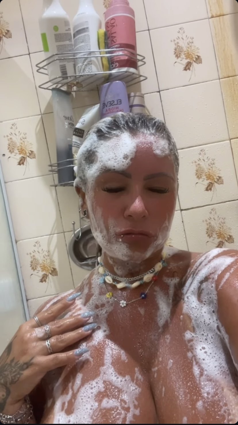 Busty MILF Soaks in the Shower With Full Curves 10