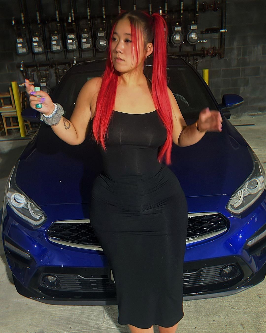 Short Asian Babe In A Dress Teases The Camera 9