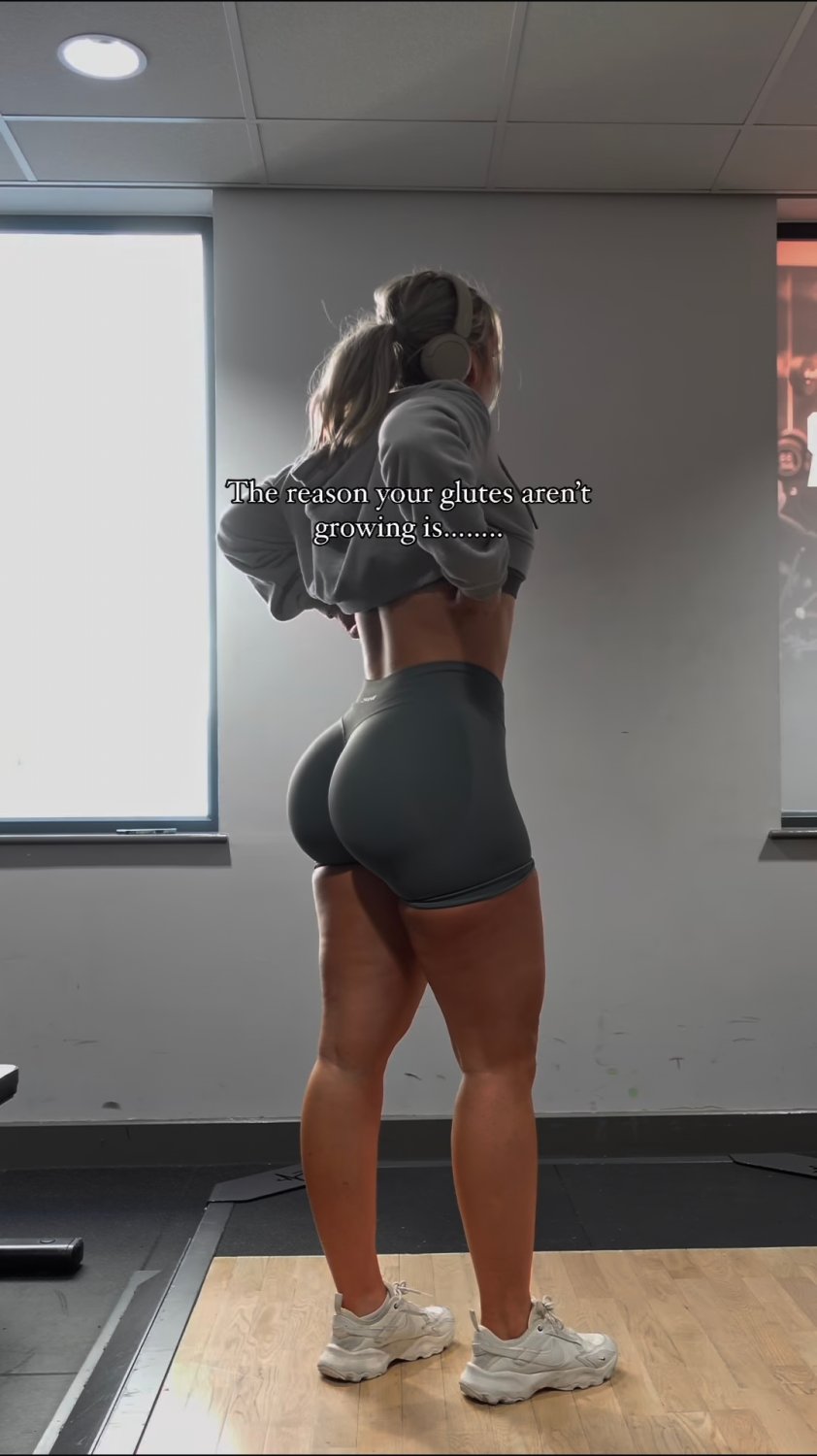 Tight Gym Shorts Show Off Her Juicy Peach 7