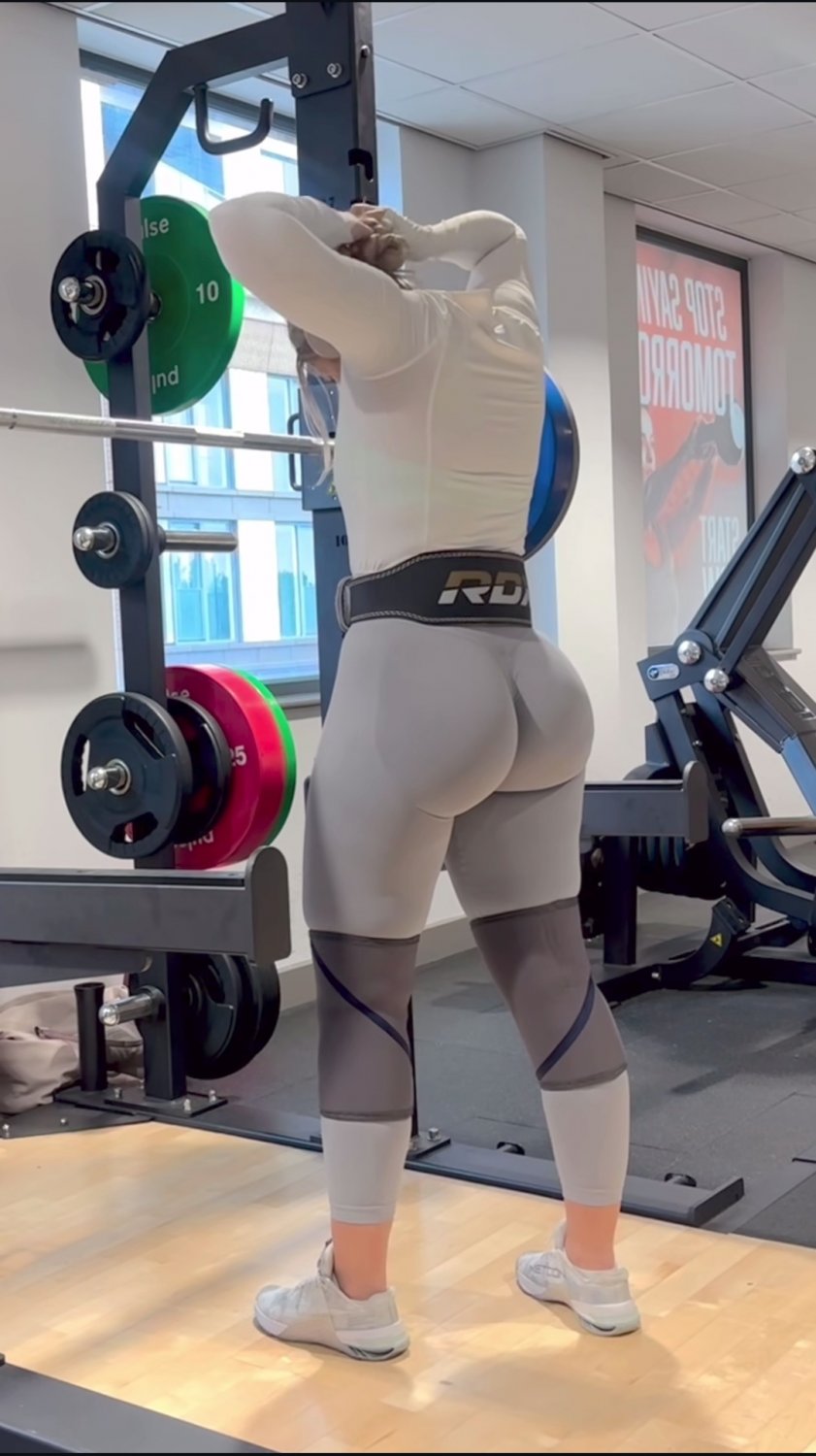 Tight Gym Shorts Show Off Her Juicy Peach 43