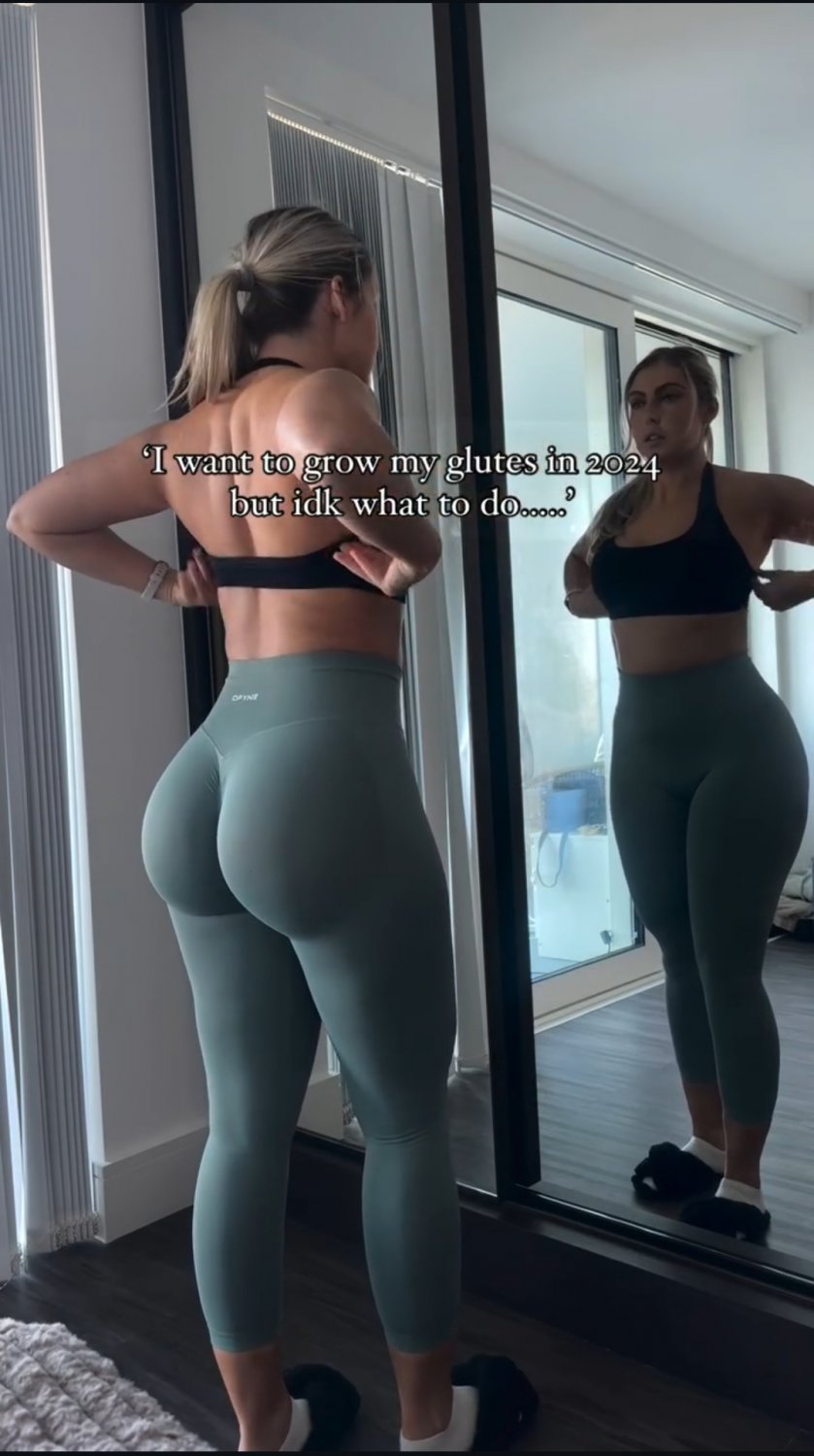 Tight Gym Shorts Show Off Her Juicy Peach 49